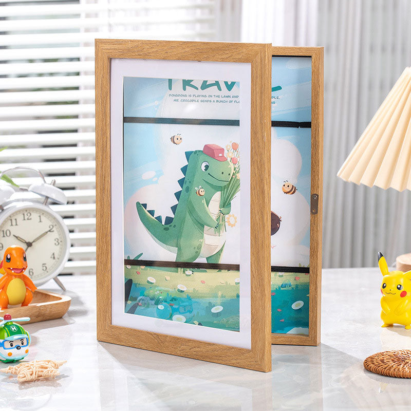 Magnetic flip storage photo frame