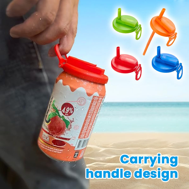 Leak-proof straw lid for beverage cans