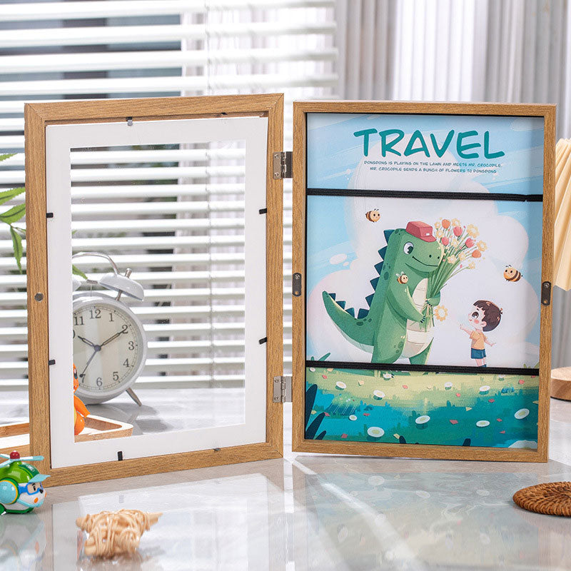 Magnetic flip storage photo frame