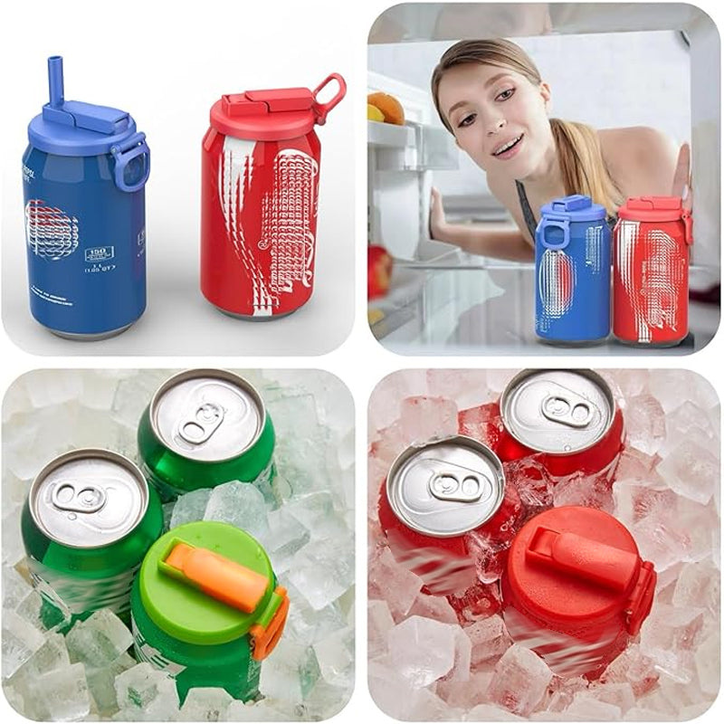 Leak-proof straw lid for beverage cans