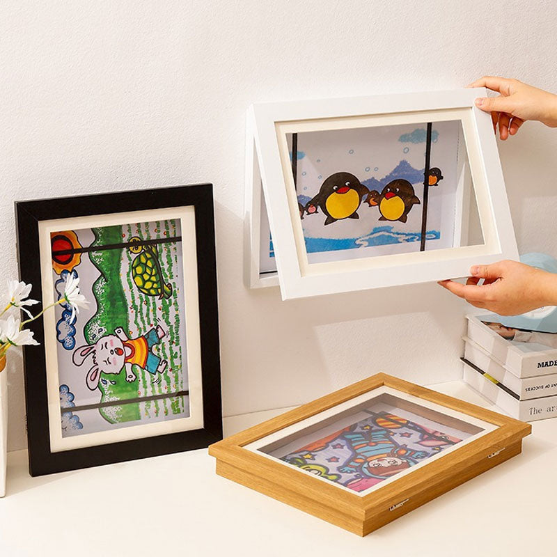 Magnetic flip storage photo frame